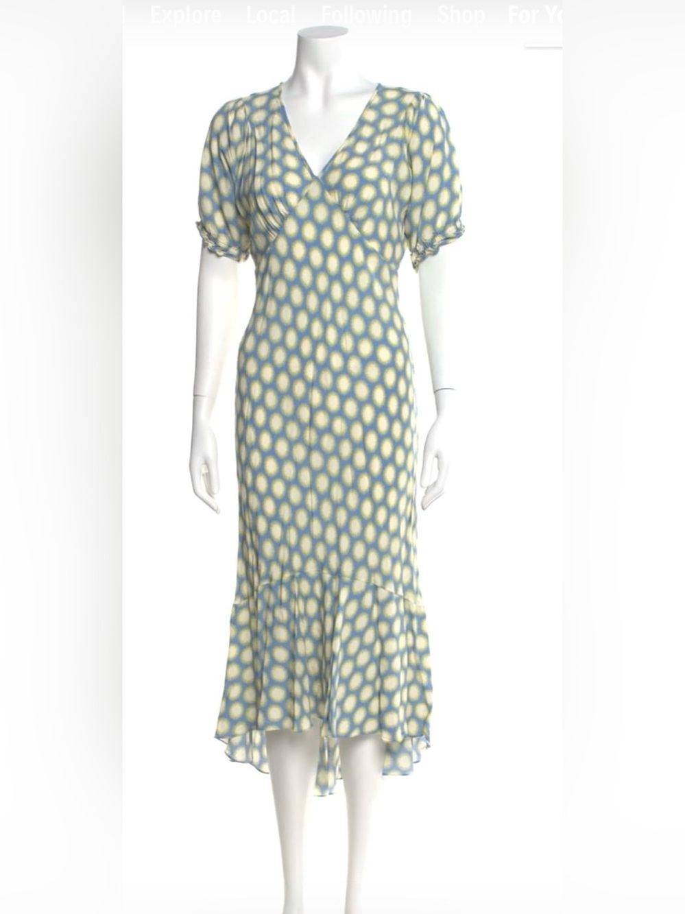 Diane von Furstenburg Orla gathered printed crepe midi dress - size 8